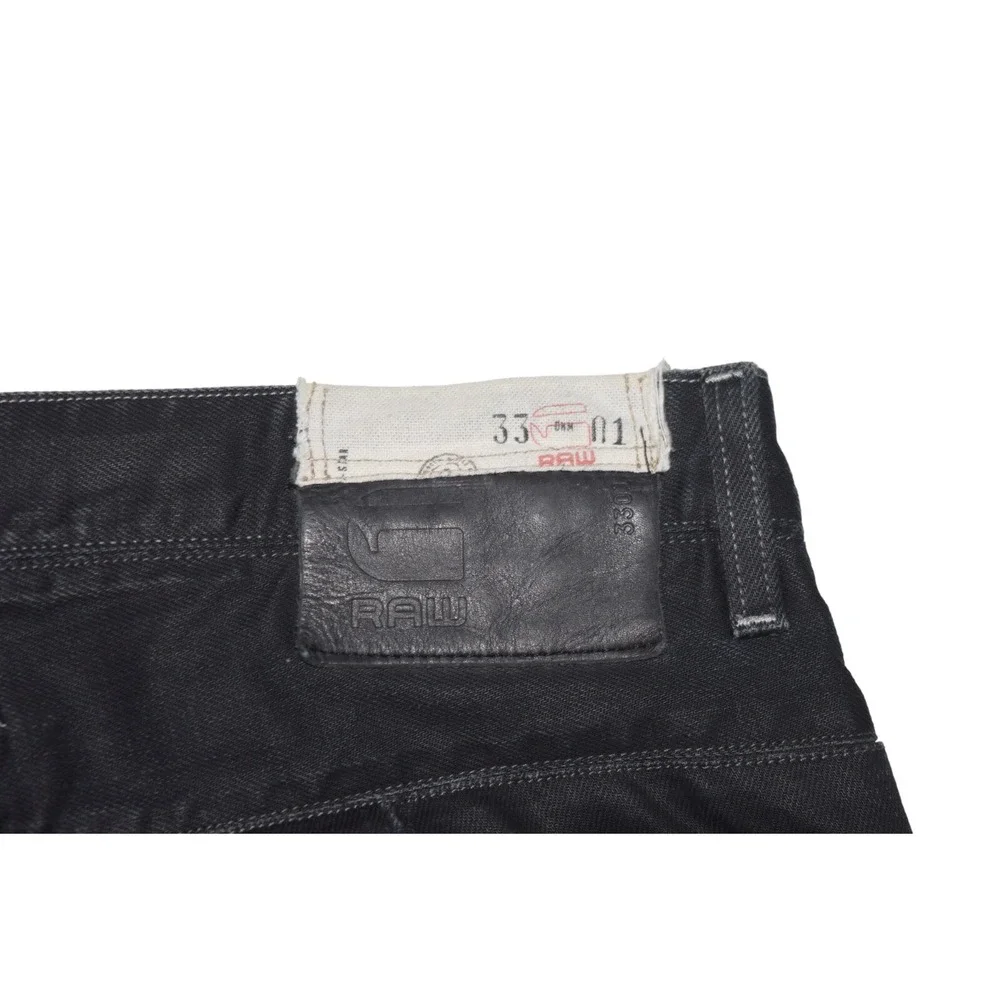 G Star Raw Jeans Mens 36x35 Black Sudden Straight Moto Zip Denim 50102755